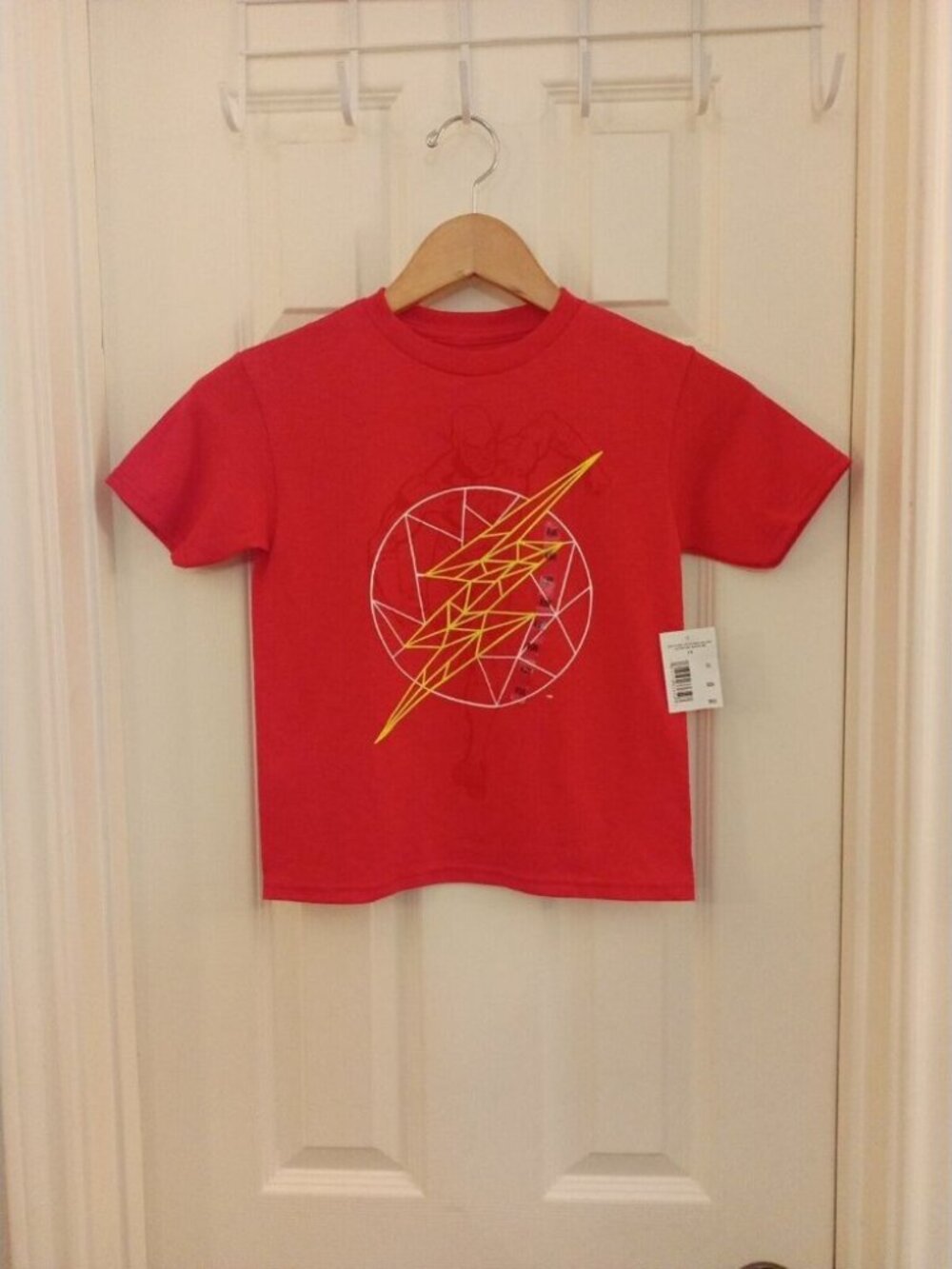 NWT Boys The Flash Red Crew Neck T-Shirt Size 5/6